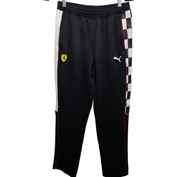 Puma Other - Puma Scuderia Ferrari Men S Track Pants Black Checkered Racing Joggers 535827-01